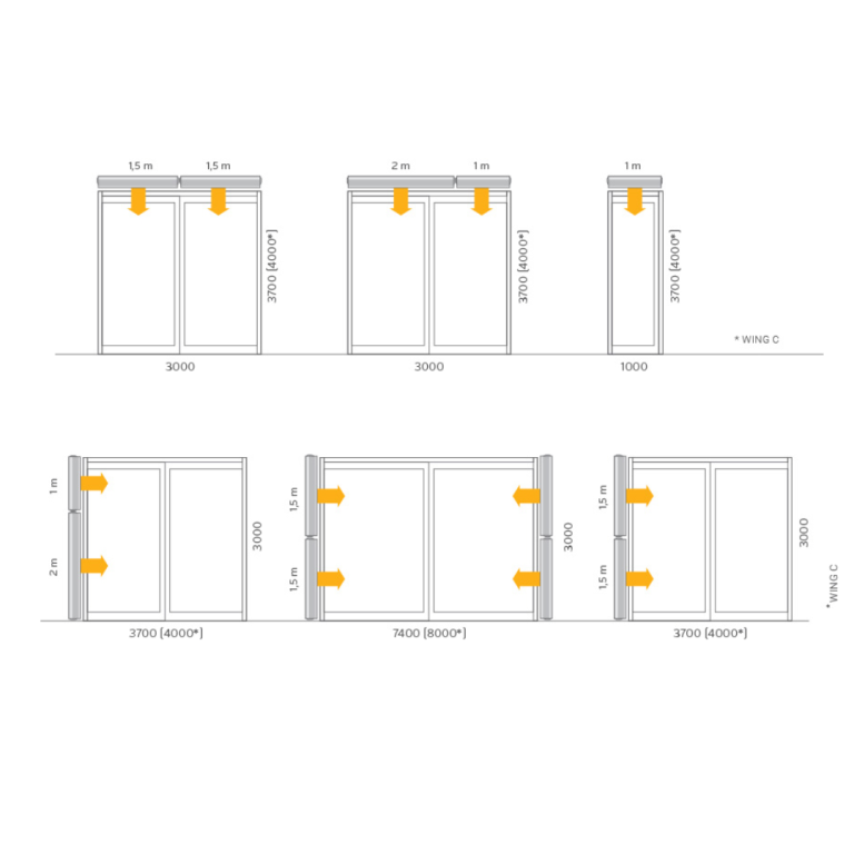 Perdea de aer WING electrică 100 cm motor AC