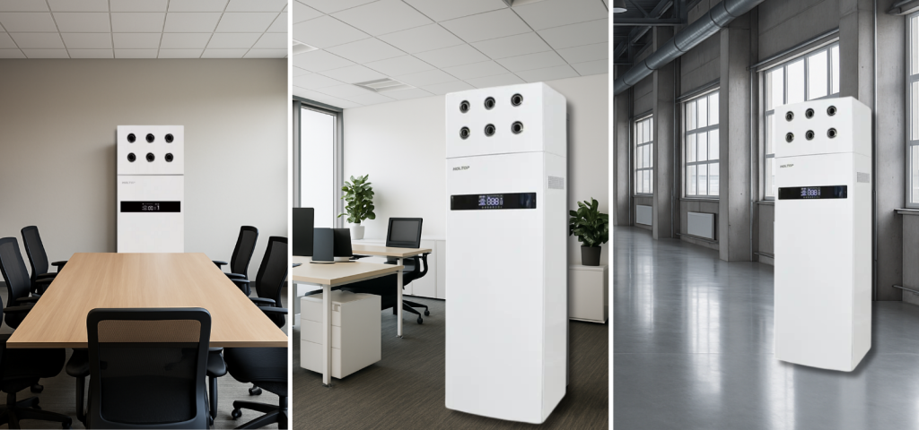 Recuperator de aer cu montaj pe pardoseală Holtop ERVQ-L600-1A1F – ventilație eficientă pentru spații mari